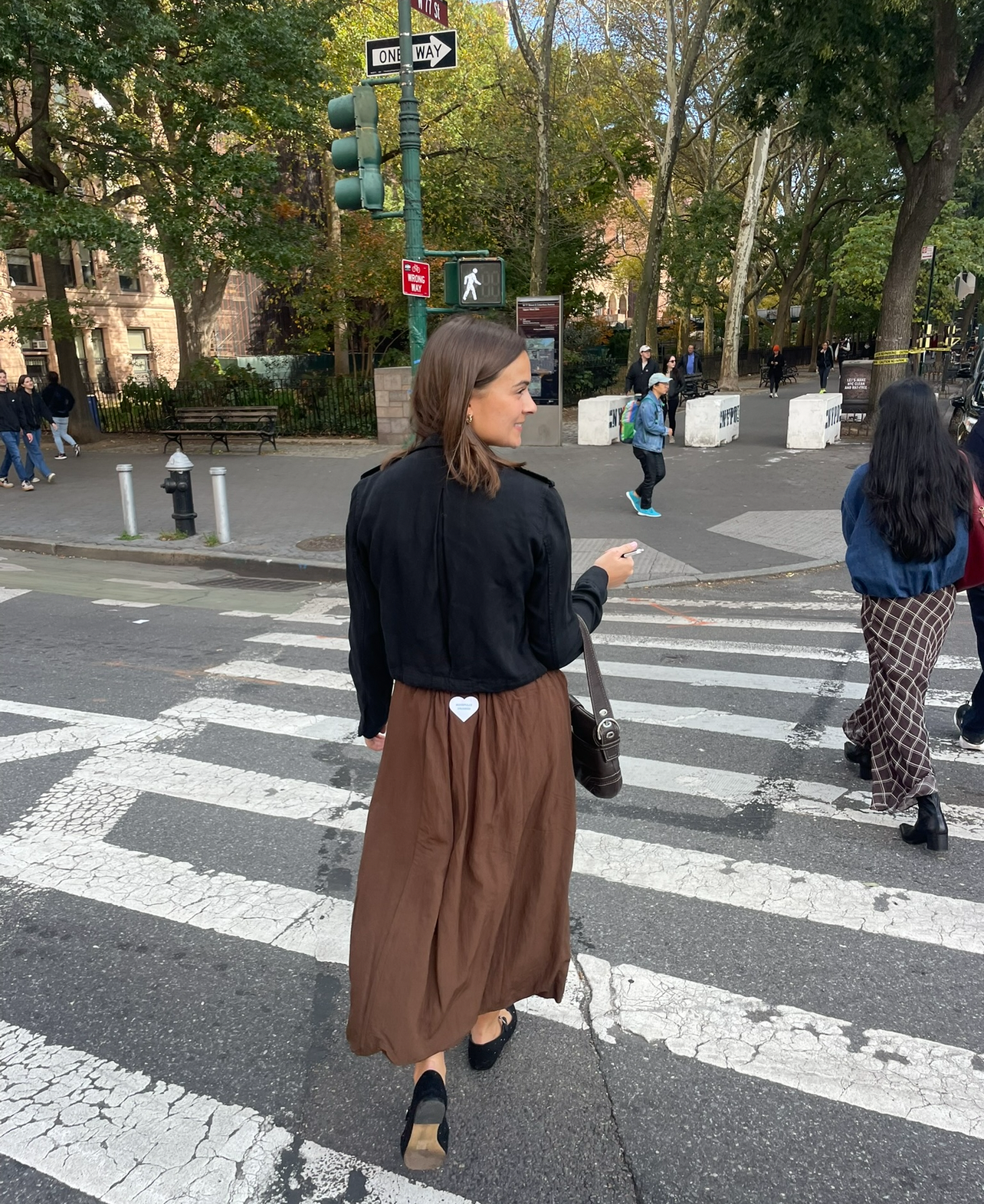 brown convertible maxi dress worn as skirt for women back view