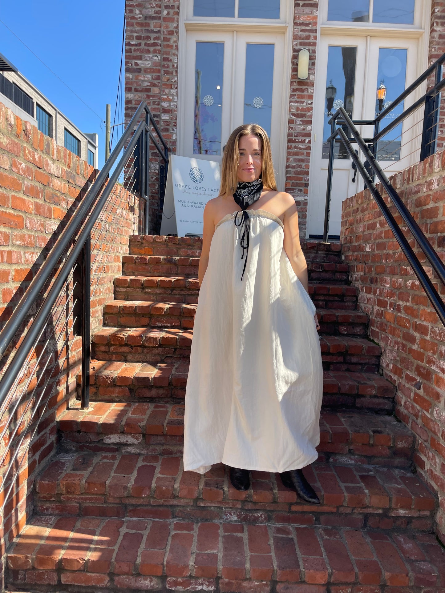 cream strapless maxi dress for women versatile relaxed fit outfit